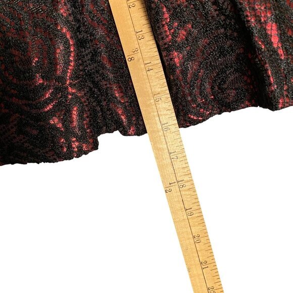Strapless Red & Black Lace Fit & Flare Womens Dress Size M - Picture 9 of 10